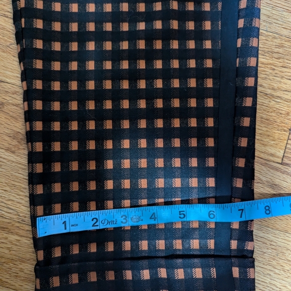 🪞 Alysi  plaid Black/orange Trouser Size 2 made in Italy retail $300 - Picture 9 of 12